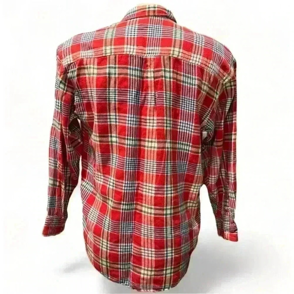 Vintage Duck Head Men's Red Plaid Flannel Button-Up Shirt Size L - Picture 2 of 4